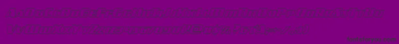 Fonte americorpsoutextracond – fontes pretas em um fundo violeta