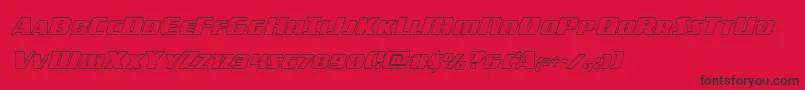 フォントamericorpsoutextracond – 赤い背景に黒い文字