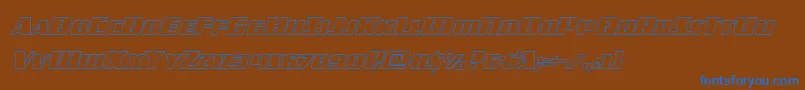 americorpsoutextracond Font – Blue Fonts on Brown Background