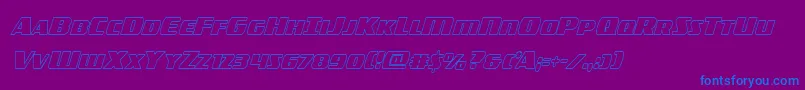 americorpsoutextracond-fontti – siniset fontit violetilla taustalla