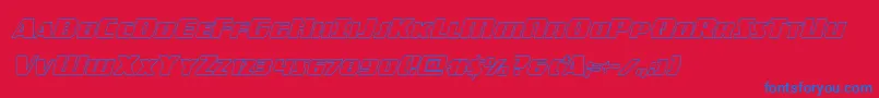 Czcionka americorpsoutextracond – niebieskie czcionki na czerwonym tle