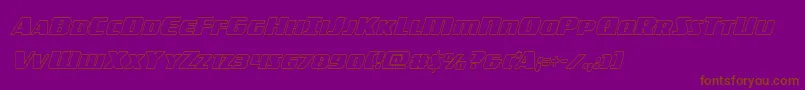 フォントamericorpsoutextracond – 紫色の背景に茶色のフォント