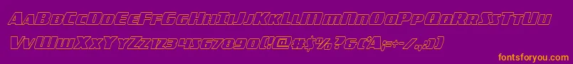 Шрифт americorpsoutextracond – оранжевые шрифты на фиолетовом фоне