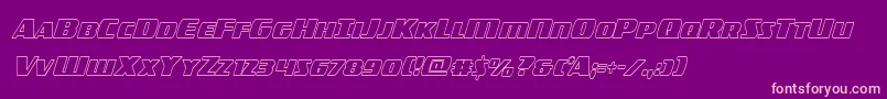 americorpsoutextracond-fontti – vaaleanpunaiset fontit violetilla taustalla