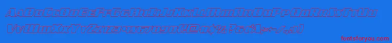 americorpsoutextracond-fontti – punaiset fontit sinisellä taustalla