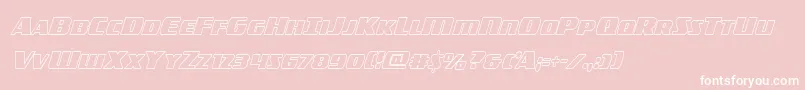 americorpsoutextracond-fontti – valkoiset fontit vaaleanpunaisella taustalla