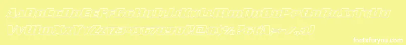 Шрифт americorpsoutextracond – белые шрифты на жёлтом фоне