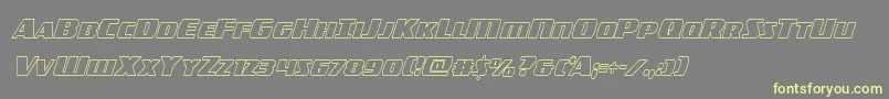americorpsoutextracond-Schriftart – Gelbe Schriften auf grauem Hintergrund