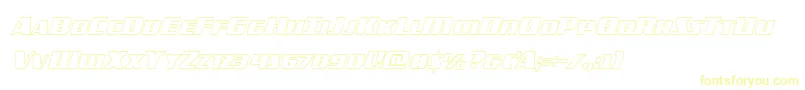 Шрифт americorpsoutextracond – жёлтые шрифты на белом фоне