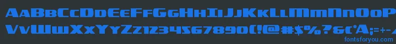 americorpsstraight Font – Blue Fonts on Black Background