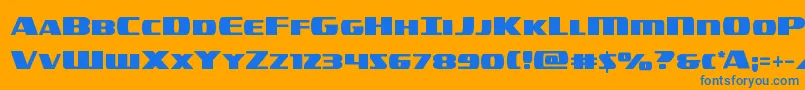 フォントamericorpsstraight – オレンジの背景に青い文字