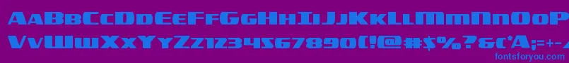 americorpsstraight Font – Blue Fonts on Purple Background