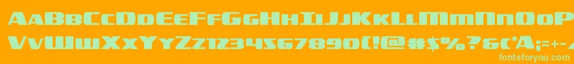 americorpsstraight Font – Green Fonts on Orange Background
