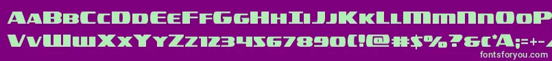 americorpsstraight Font – Green Fonts on Purple Background