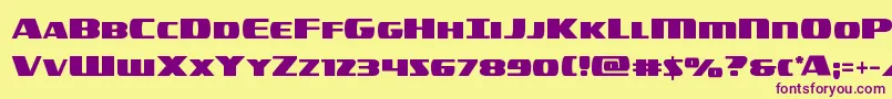 Fonte americorpsstraight – fontes roxas em um fundo amarelo