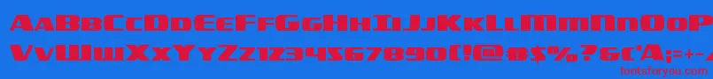 americorpsstraight Font – Red Fonts on Blue Background