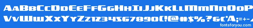 フォントamericorpsstraight – 青い背景に白い文字