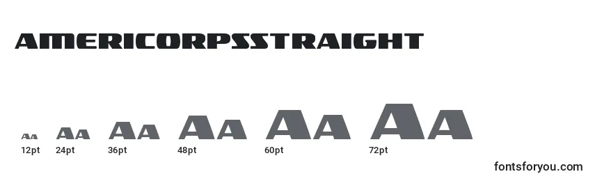 Americorpsstraight Font Sizes