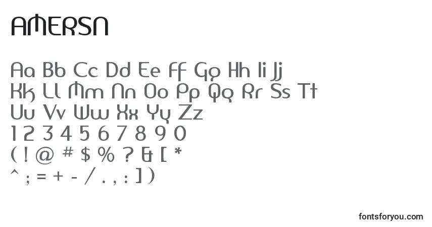 A fonte AMERSN   (119416) – alfabeto, números, caracteres especiais