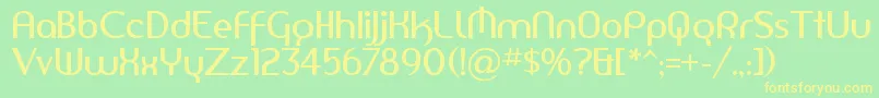 AMERSN   Font – Yellow Fonts on Green Background