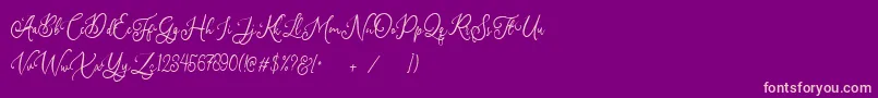 Amerta Misty DEMO Font – Pink Fonts on Purple Background