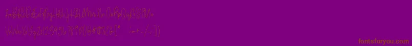 フォントamethyst Demo – 紫色の背景に茶色のフォント