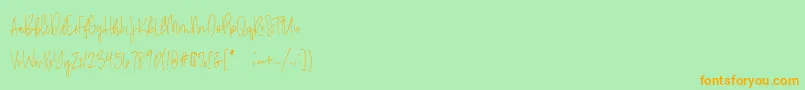 Police amethyst Demo – polices orange sur fond vert