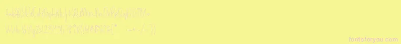 Police amethyst Demo – polices roses sur fond jaune