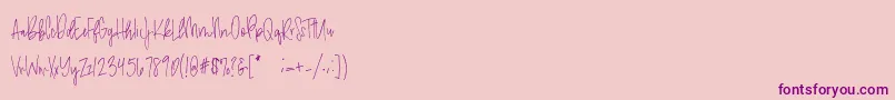 フォントamethyst Demo – ピンクの背景に紫のフォント