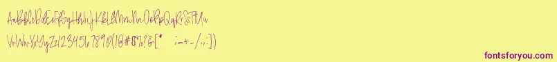 amethyst Demo Font – Purple Fonts on Yellow Background