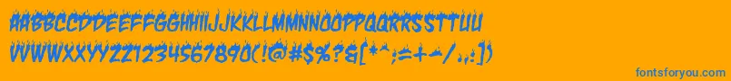 CharBb-Schriftart – Blaue Schriften auf orangefarbenem Hintergrund