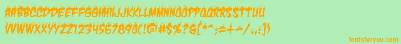 CharBb Font – Orange Fonts on Green Background