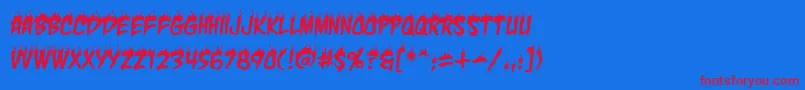 CharBb Font – Red Fonts on Blue Background