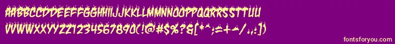 CharBb Font – Yellow Fonts on Purple Background