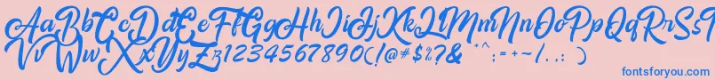 Amigos Font – Blue Fonts on Pink Background