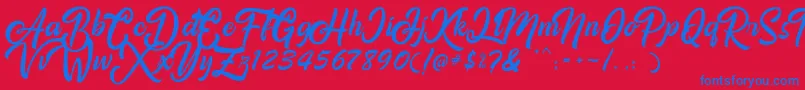 Amigos Font – Blue Fonts on Red Background