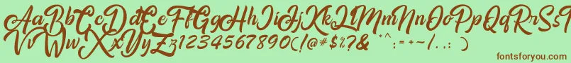 Amigos Font – Brown Fonts on Green Background