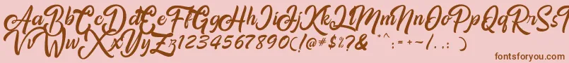 Amigos Font – Brown Fonts on Pink Background