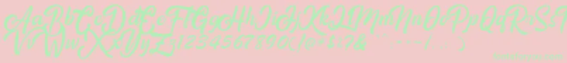 Amigos Font – Green Fonts on Pink Background