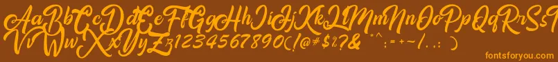 Amigos Font – Orange Fonts on Brown Background