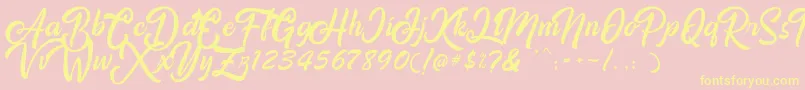 Amigos Font – Yellow Fonts on Pink Background