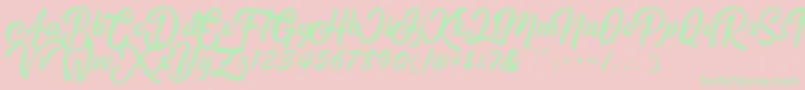 Amigos Font – Green Fonts on Pink Background