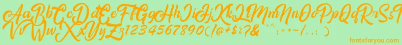 Amigos Font – Orange Fonts on Green Background