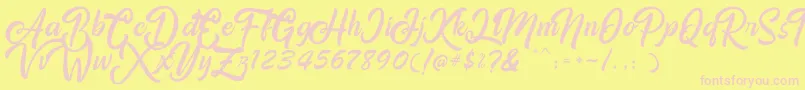 Amigos Font – Pink Fonts on Yellow Background