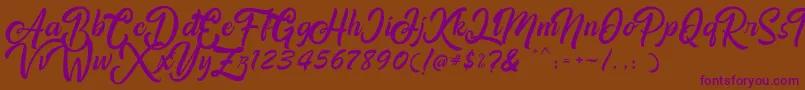 Amigos Font – Purple Fonts on Brown Background