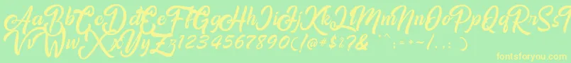 Amigos Font – Yellow Fonts on Green Background