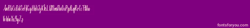 Amindinah-fontti – vaaleanpunaiset fontit violetilla taustalla
