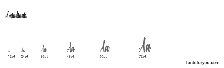Amindinah Font Sizes