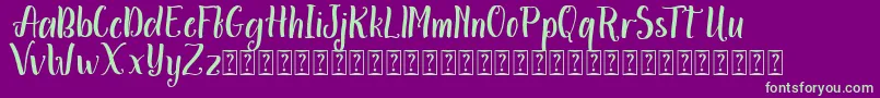 Aminetta free Font – Green Fonts on Purple Background