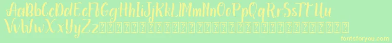 Aminetta free Font – Yellow Fonts on Green Background